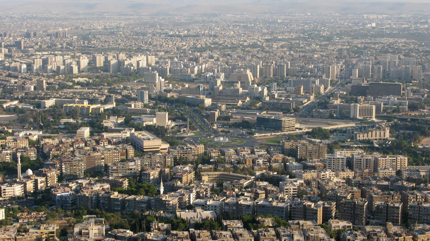 Panoramic view of Damascus, photographed in 2008.
